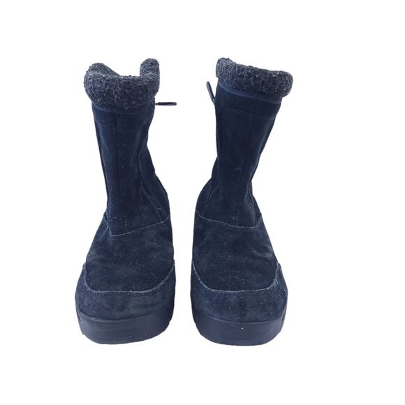 Sorel Waterfall Black Suede Leather Winter Boots Women Sz 7, Thinsulate - Picture 3 of 8